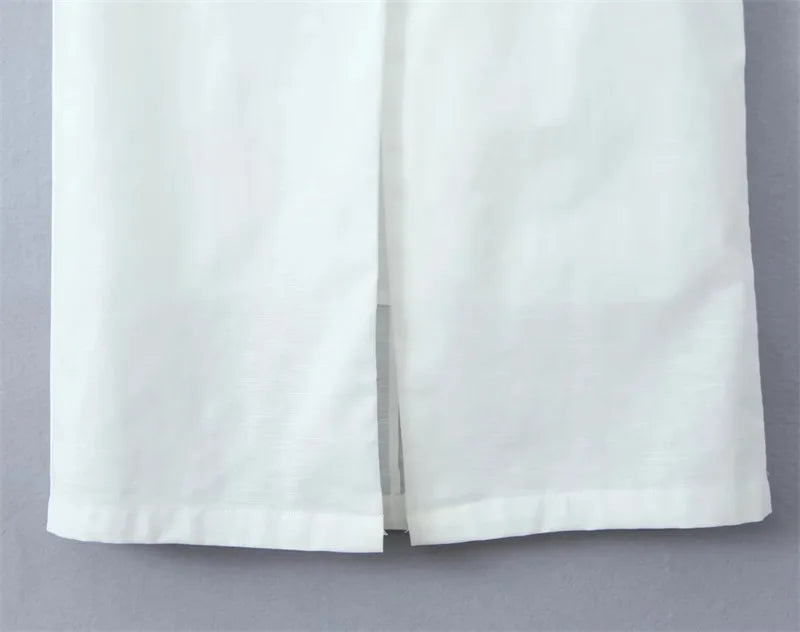 Women Button Up White Sleeveless The Ultimate Muse Collar Maxi Dress