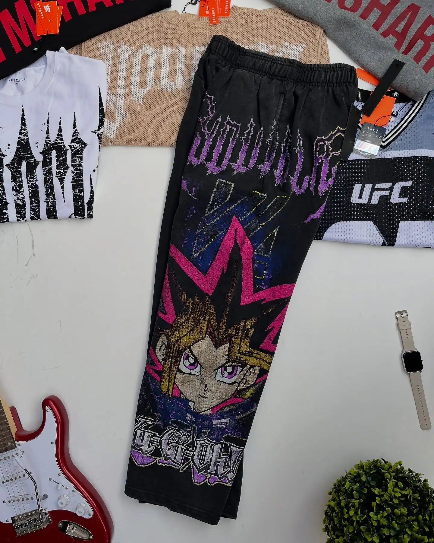 Yu-Gi-Oh Baggy Sweatpants Men Casual Pants Gym Trousers Y2k Pants Elastic Waist American Streetwear 2000s Joggings Men Clothing